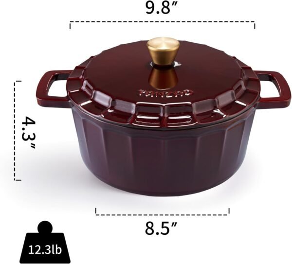 Yanzao Panela de forno holandês de ferro fundido esmaltado c... - Image 5