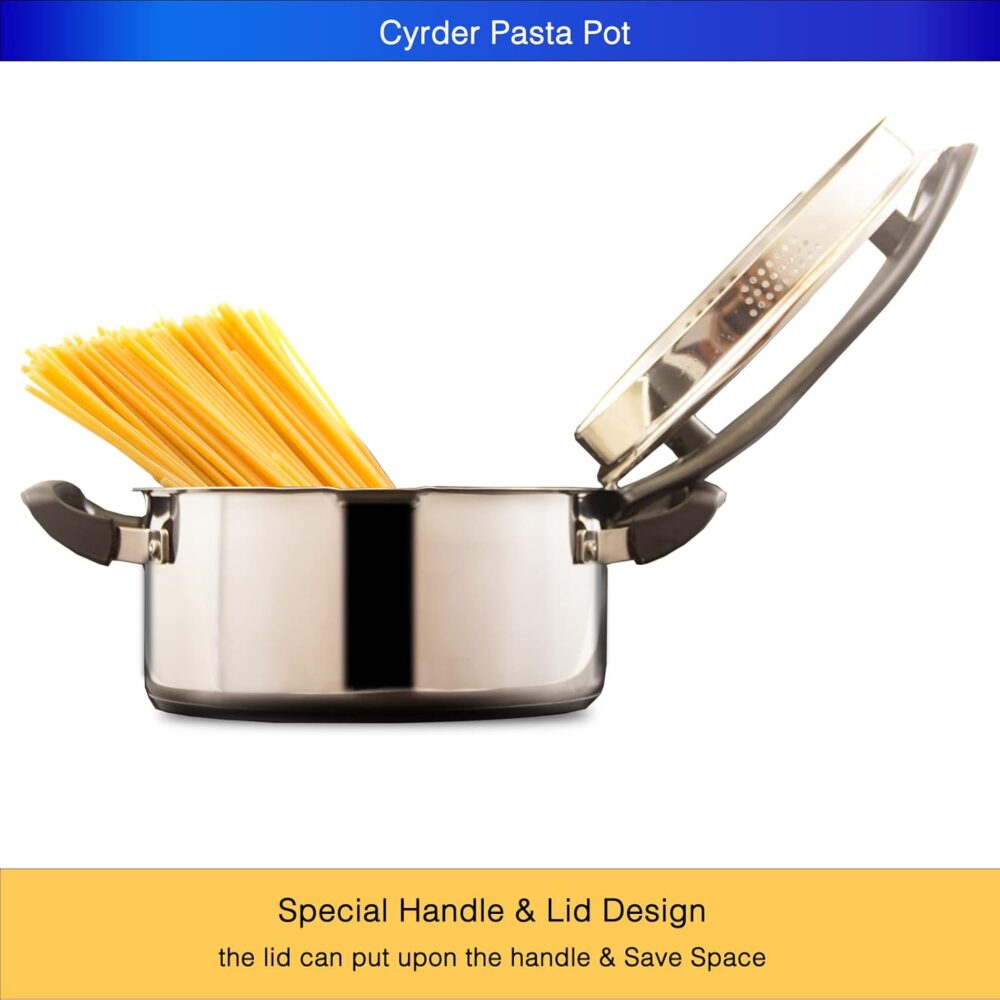 Cyrder Panela de macarrão de aço inoxidável - Panela de indu... - Image 4