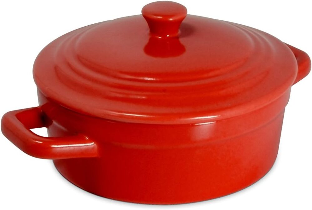 Caçarola de Cerâmica Mini, 12cm, 350ml, Vermelho, Mondoceram...