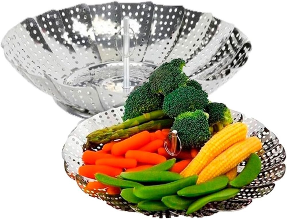 Cesto de cozimento a vapor para cozinhar legumes em aço inox...