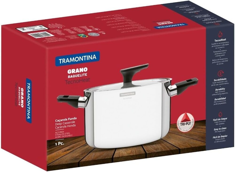 Caçarola Funda Aço Inox Grano Baquelite Tramontina - Image 2