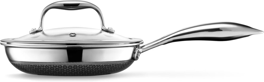 HexClad Frigideira híbrida antiaderente de 17 cm com tampa d... - Image 2