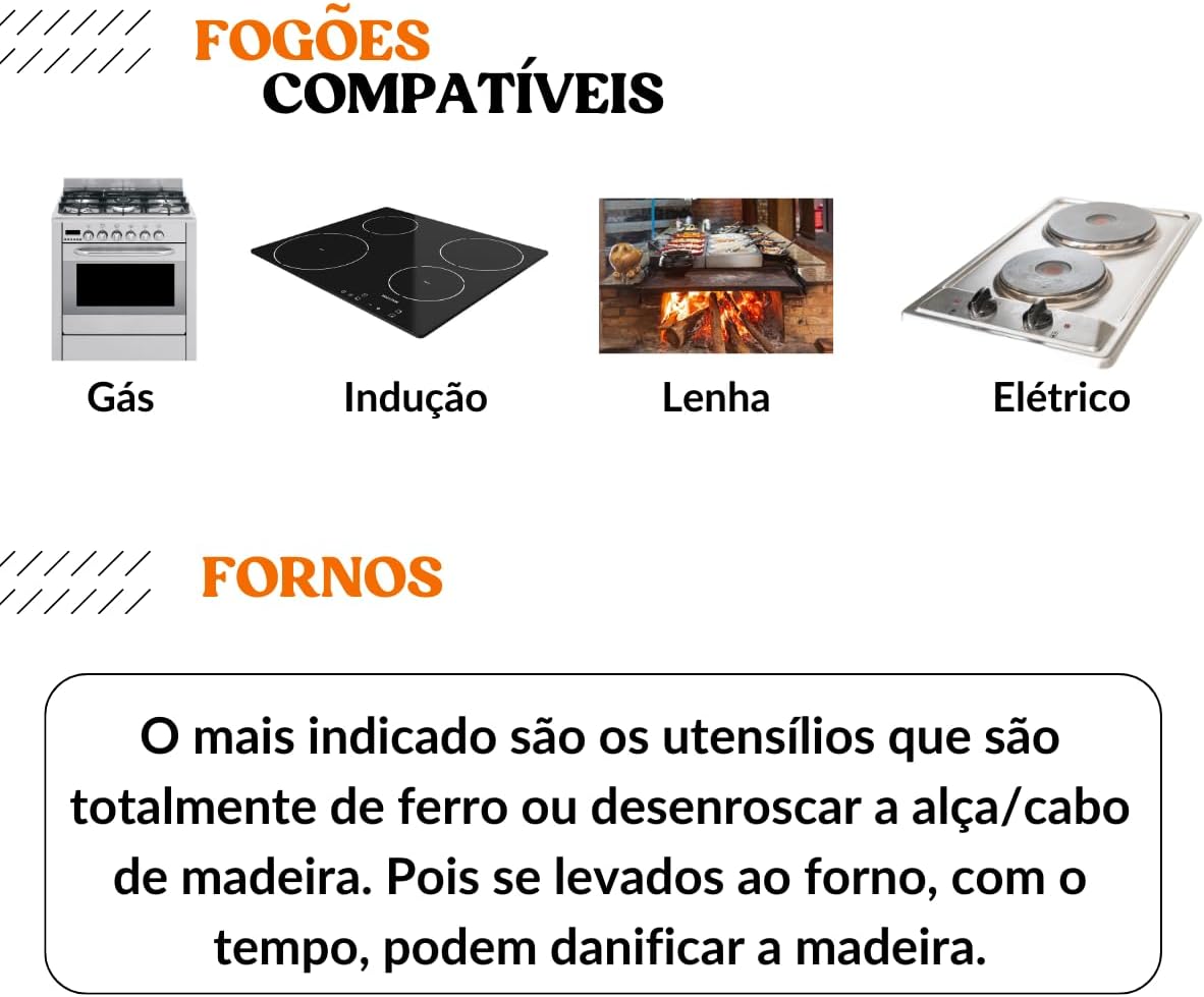 Jogo de Panela Caçarolas 16, 18, 22 tampa de ferro alça de m... - Image 7