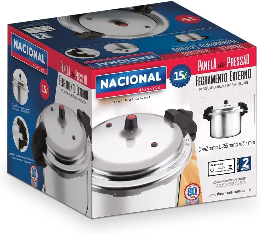 Panela de Pressão Fechamento Externo 15 Litros Alumínio Naci... - Image 2
