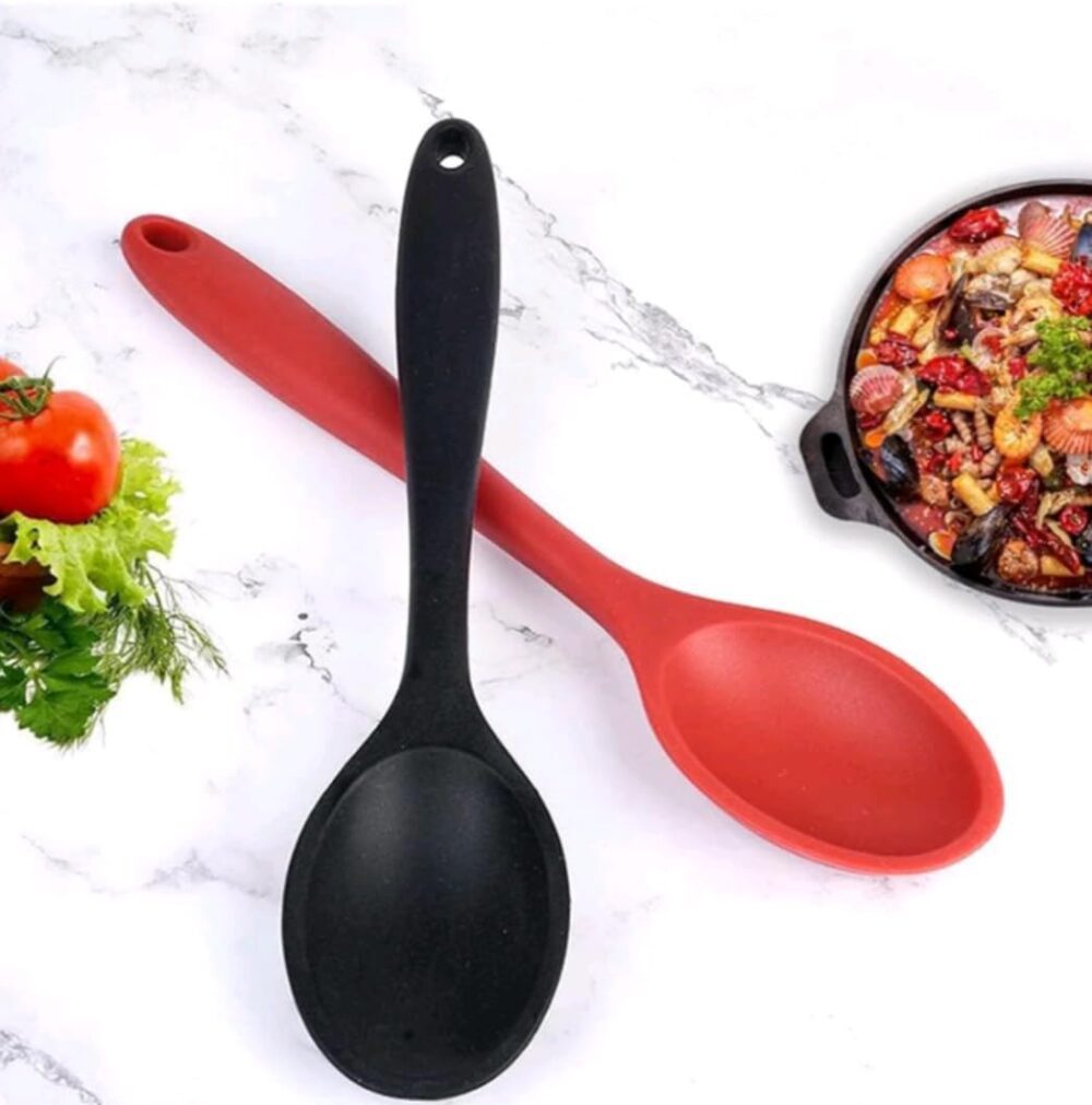 2 Colheres De Arroz Silicone Maciço Não Riscam Panelas (KIT ... - Image 4