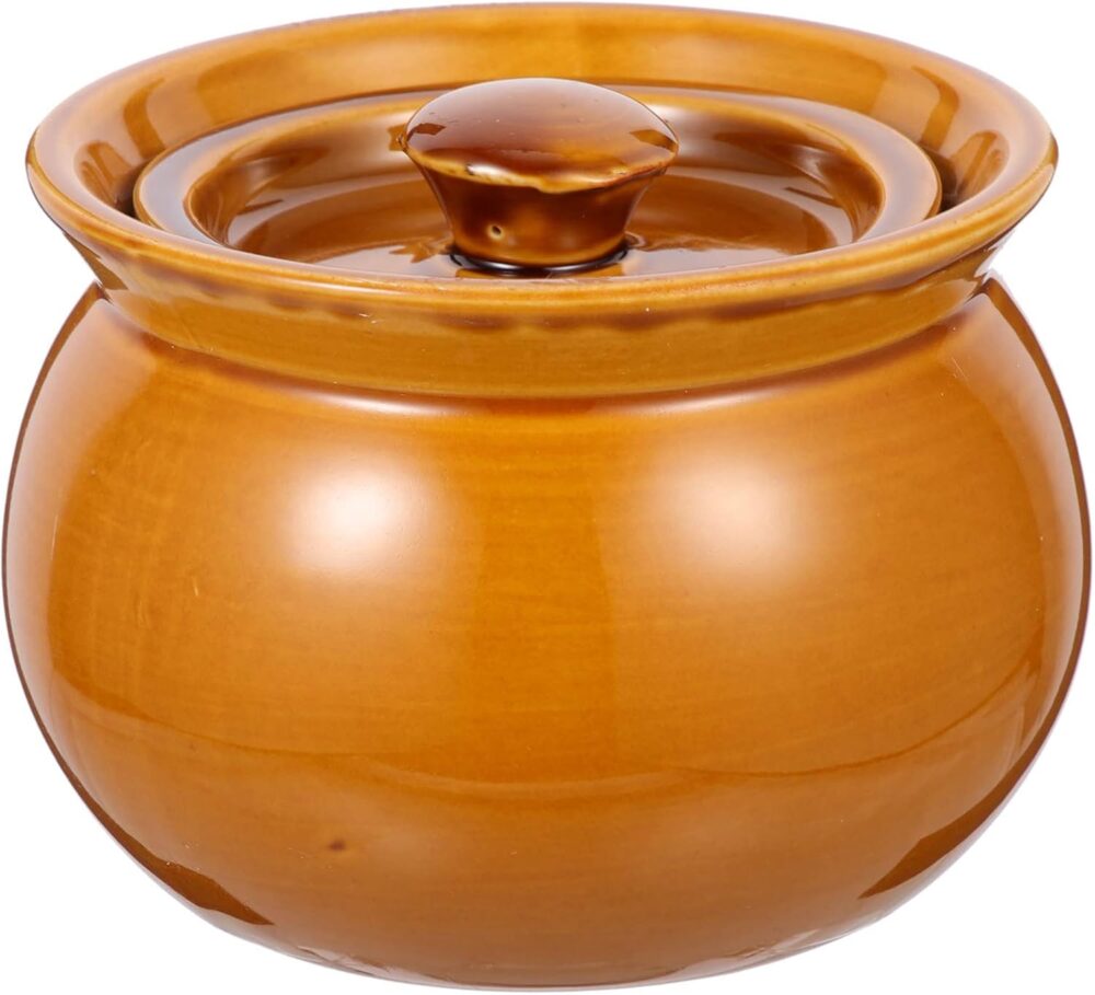 Panela pequena de cerâmica com tampa, 500 ml, panelas tradic...