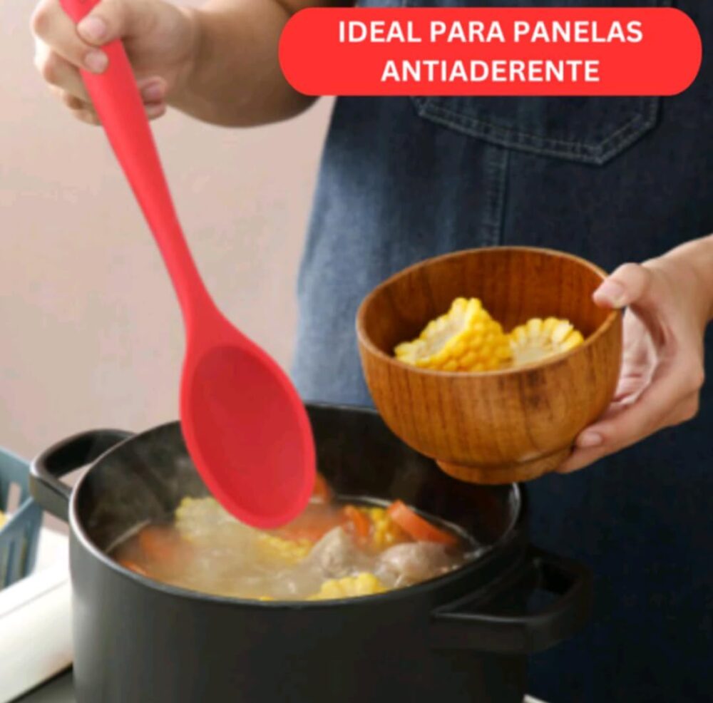2 Colheres De Arroz Silicone Maciço Não Riscam Panelas (KIT ... - Image 7