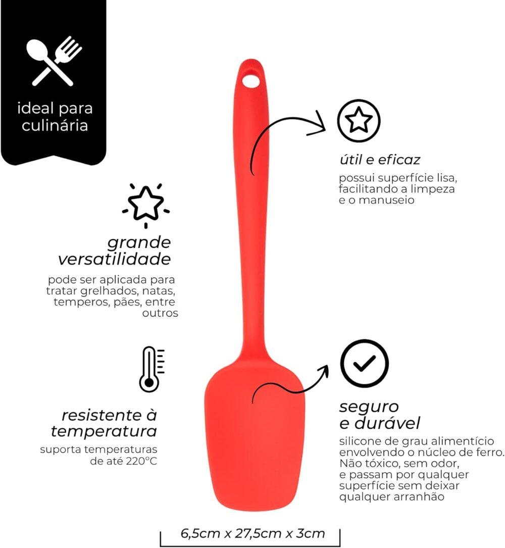 Mimo Style Utensílios Espátula de Silicone, Vermelho, 21.5 x... - Image 2