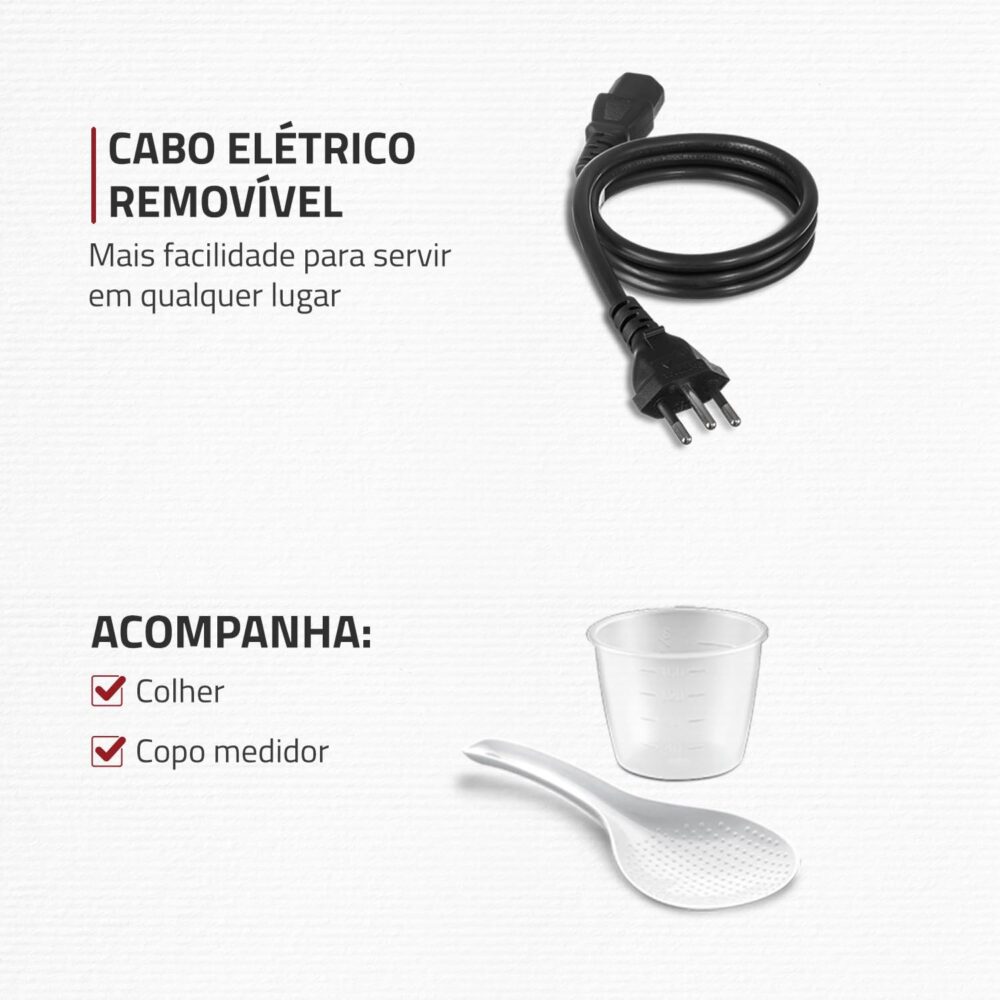 Panela de Pressão Elétrica Digital 6L, Mondial, Vermelho/Ino... - Image 8