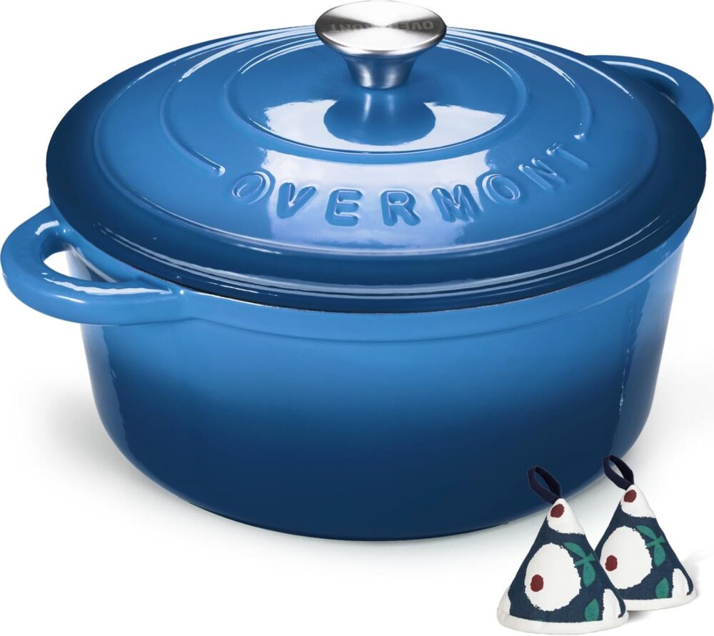 Overmont Forno holandês de ferro fundido esmaltado - panela ...