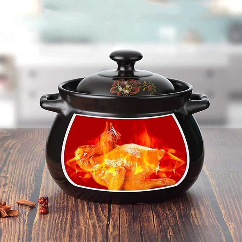 Caçarola de terracota 4L, caçarola de cerâmica, panela de ba... - Image 3