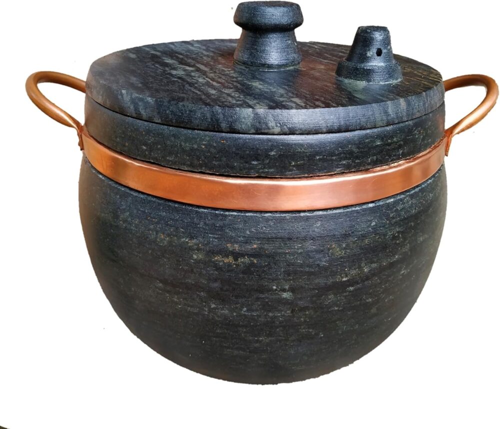 Panela De Pressão N:3 Em Pedra Sabão Com Alça De Cobre - Image 2