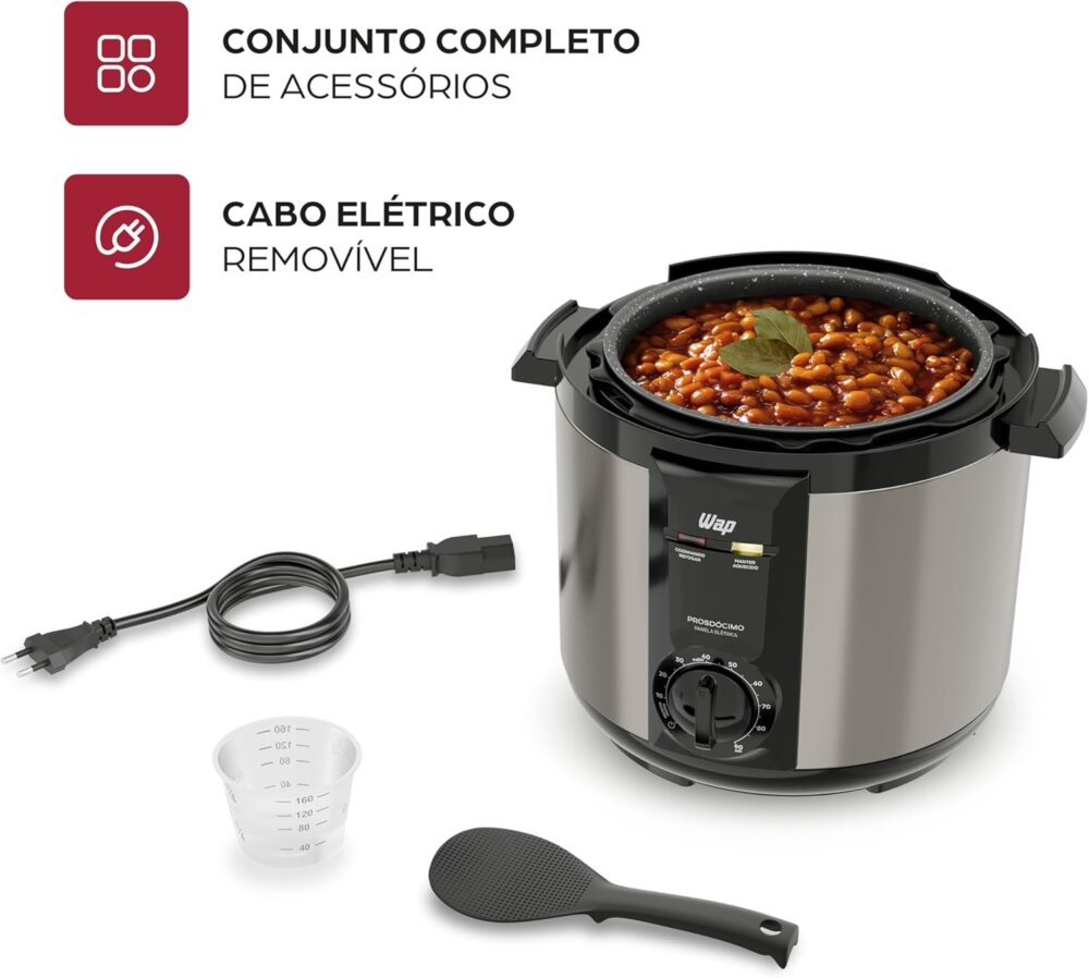 WAP Panela de Pressão Elétrica WPPE2 900W 5 Litros, Revestim... - Image 5