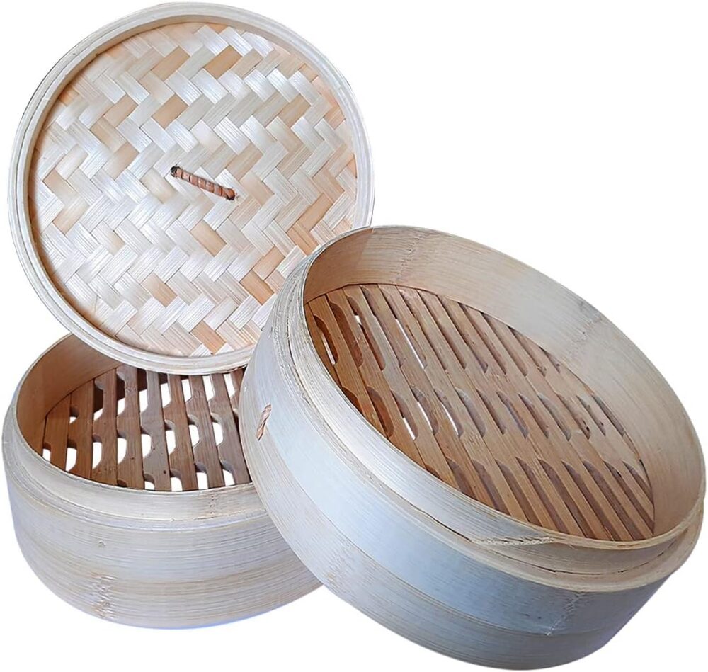 Panela De Bambu Vaporeira Para Peixe Guioza Legumes Oriental...