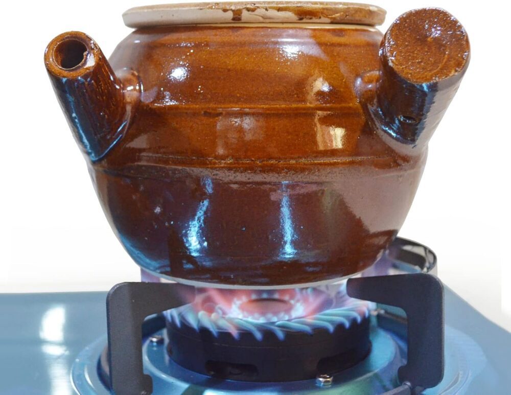 Caçarola de barro, 2,268 g/2400 ml, resistente ao calor, fei...