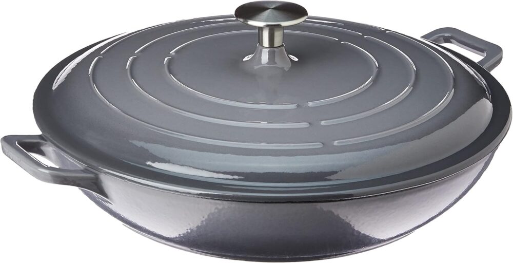 Caçarola Baixa Com Tampa Sauté, 31,4X6 3,5L, Cinza, Haus Con...
