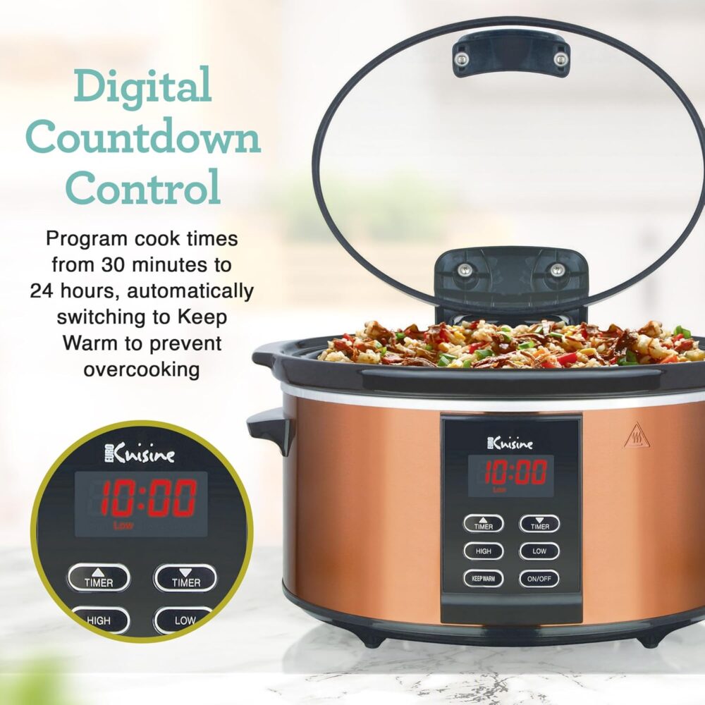 Panela digital elétrica de cozimento lento programável - 6qt... - Image 6