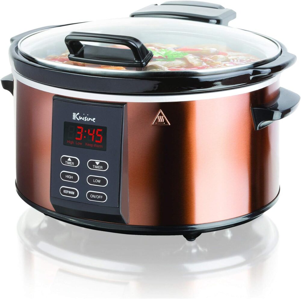 Panela digital elétrica de cozimento lento programável - 6qt...