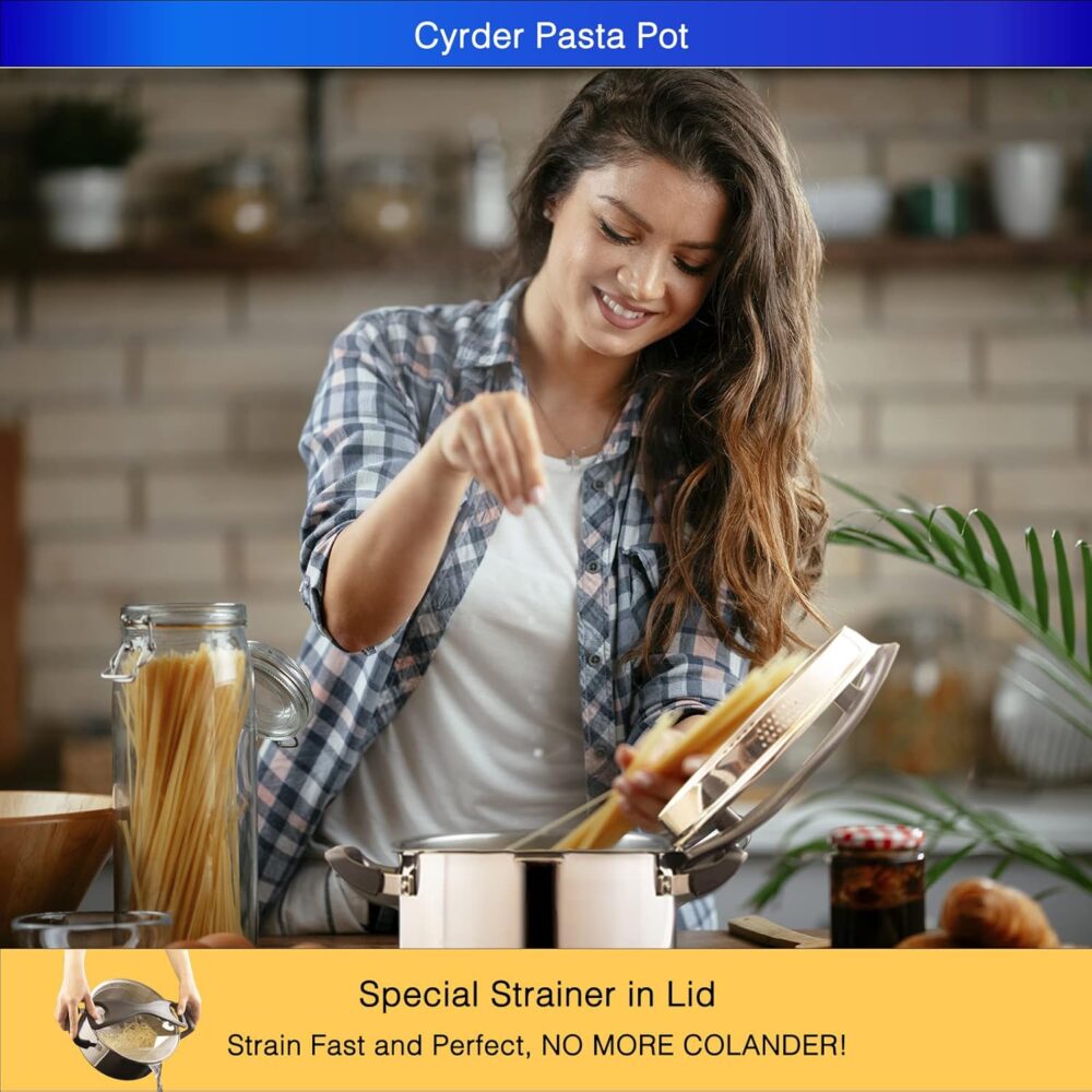 Cyrder Panela de macarrão de aço inoxidável - Panela de indu... - Image 2