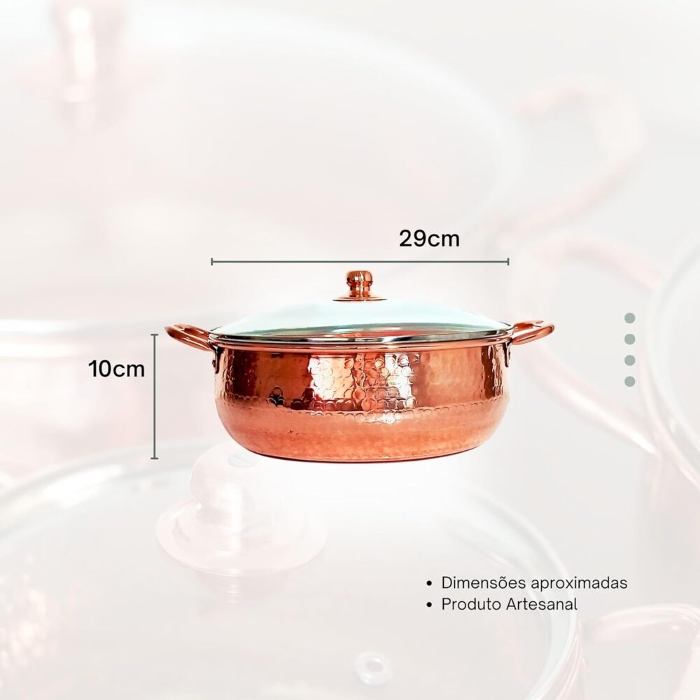 Panela De Cobre Puro Classic 29cm Diâmetro 6 Litros M - Image 2