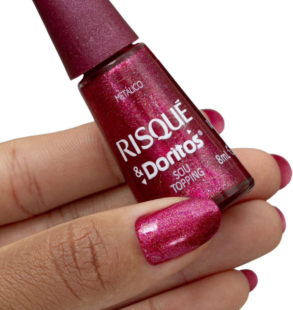 Esmalte Rosa Risqué & Doritos Sou Topping Metálico 8ml - Image 9