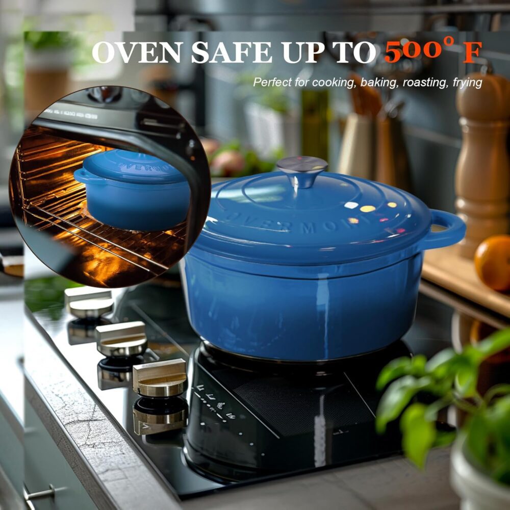 Overmont Forno holandês de ferro fundido esmaltado - panela ... - Image 4