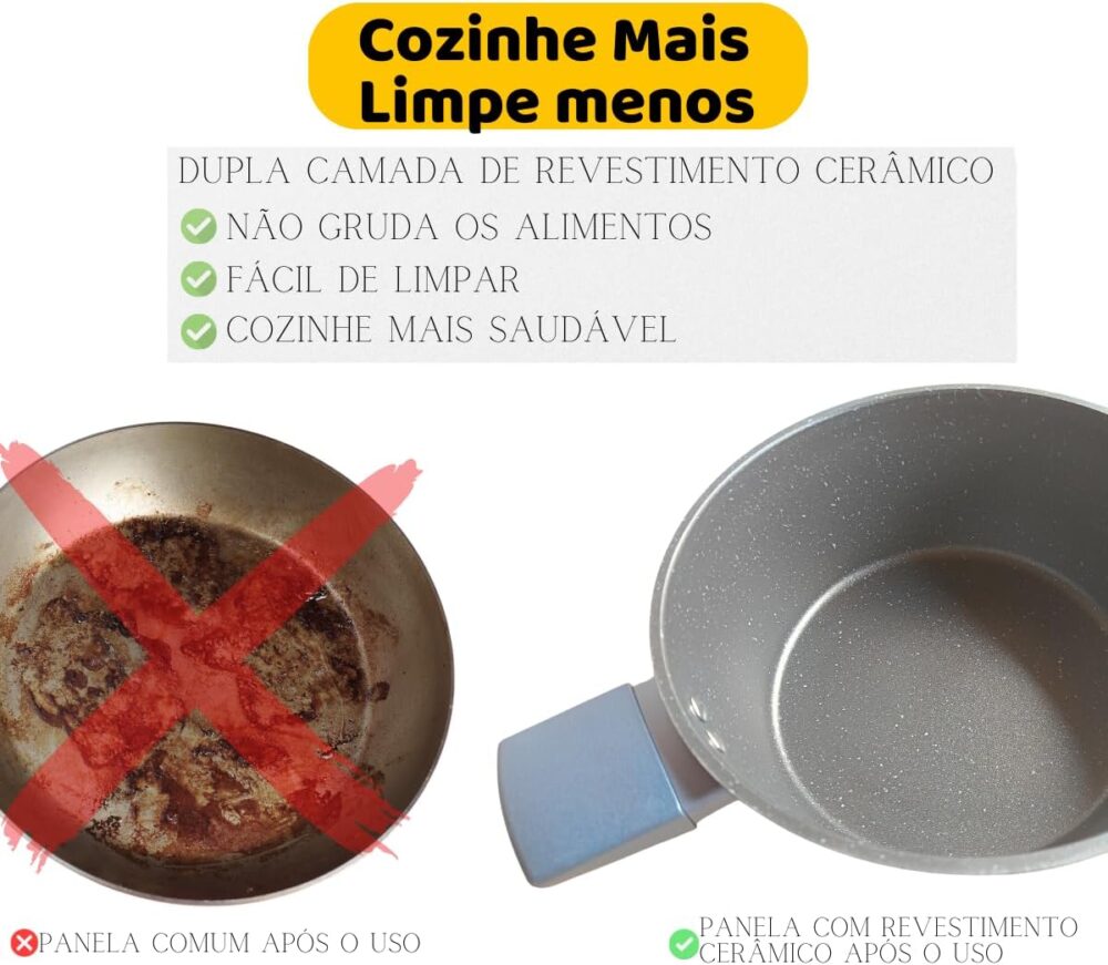 Panela Grande Caçarola Com Tampa Antiaderente Revestimento C... - Image 6