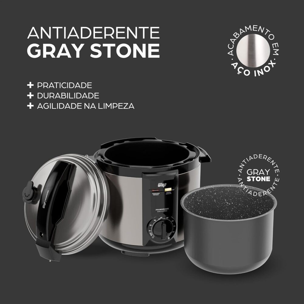 WAP Panela de Pressão Elétrica WPPE2 900W 5 Litros, Revestim... - Image 6