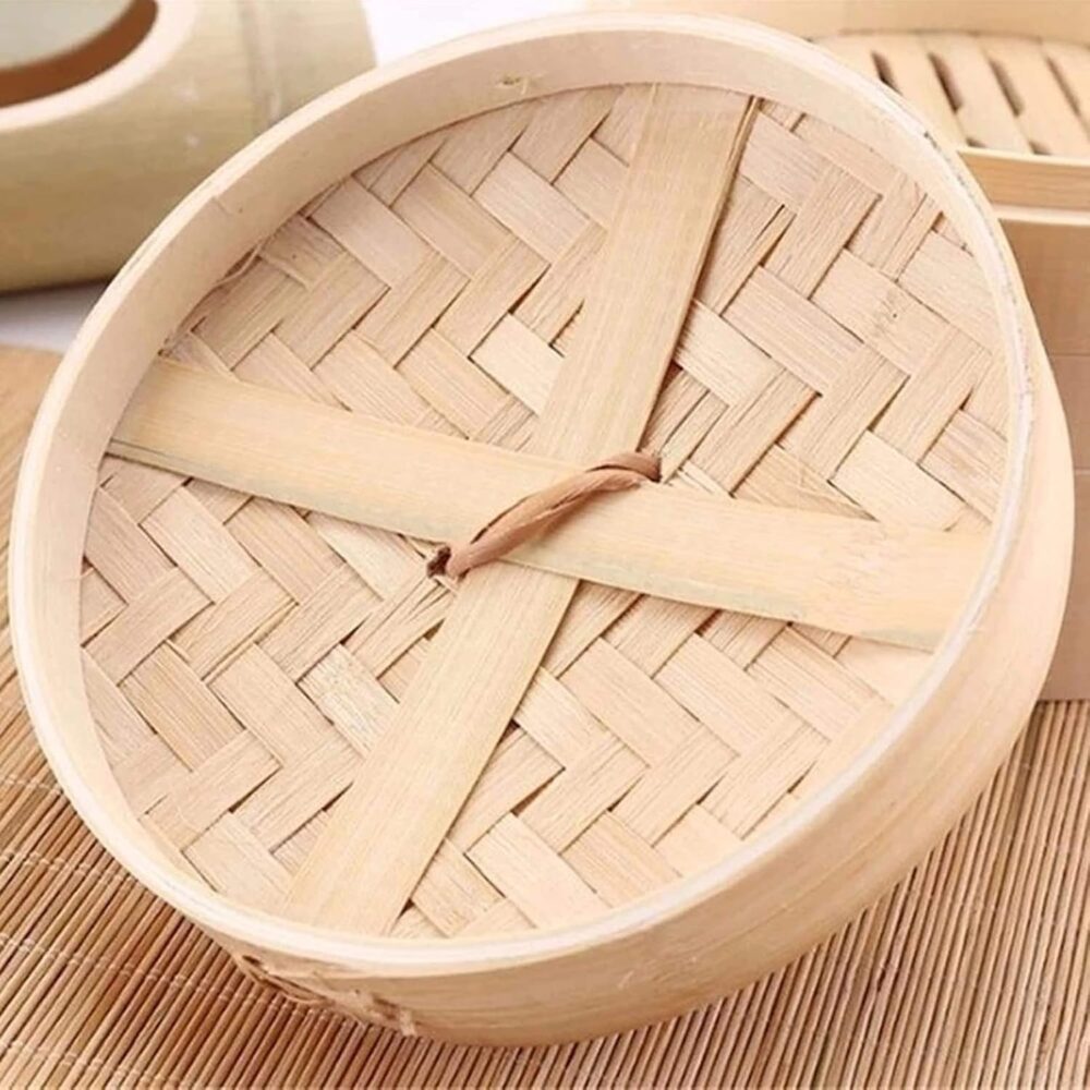 KELUNIS Cesta de bambu para vaporizador com tampa, utensílio... - Image 5