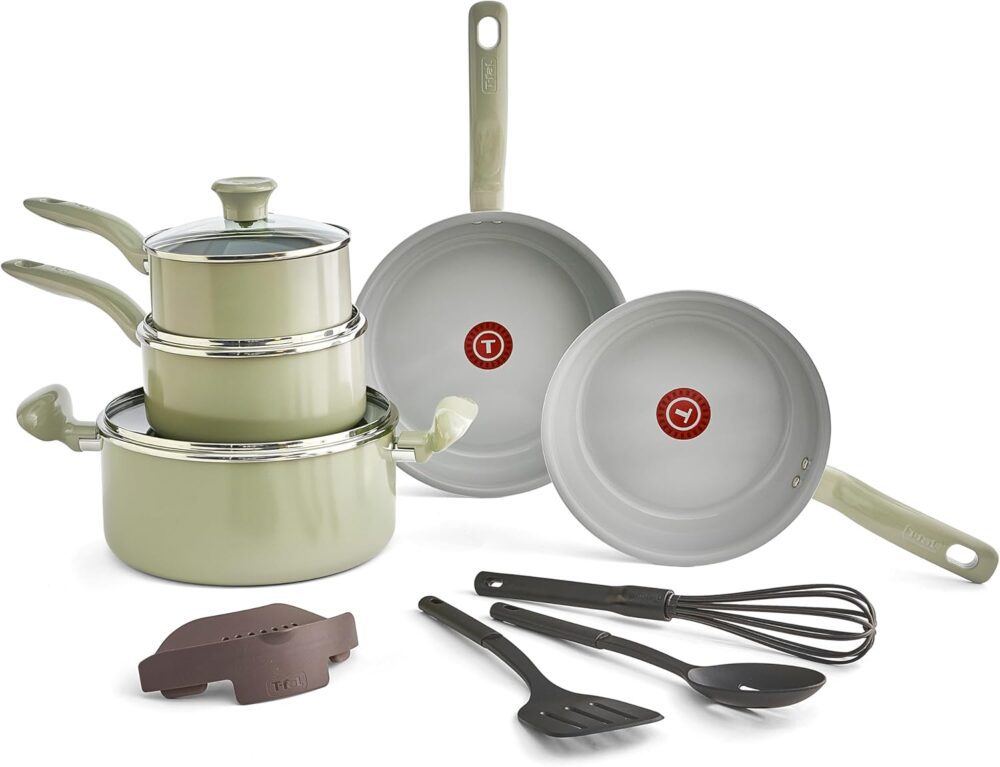 Jogo De Panelas Verde Recycled Ceramic Tefal 9 Peças