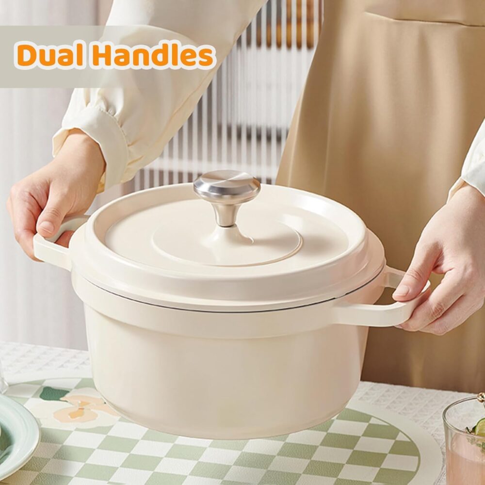 Forno holandês esmaltado com tampa, panela de 4,3 litros, pa... - Image 3