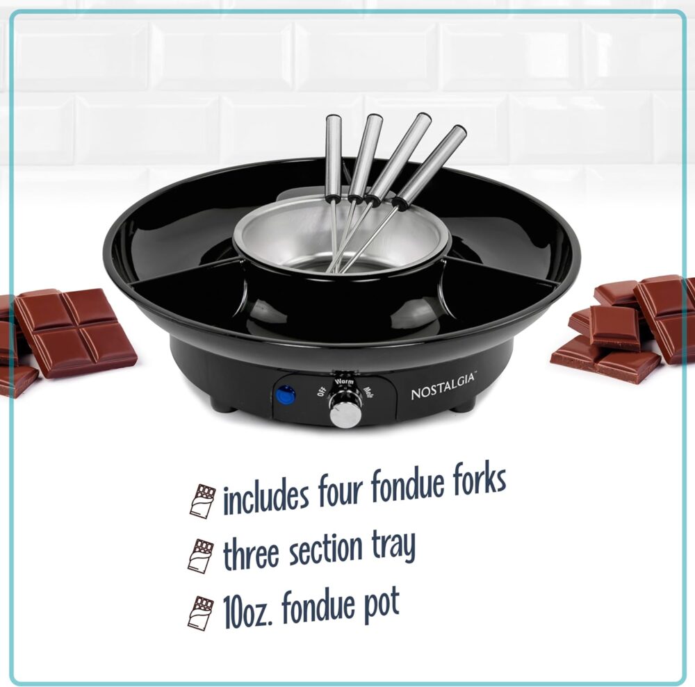 Nostalgia Conjunto de panela elétrica de fondue de 293 ml pa... - Image 3