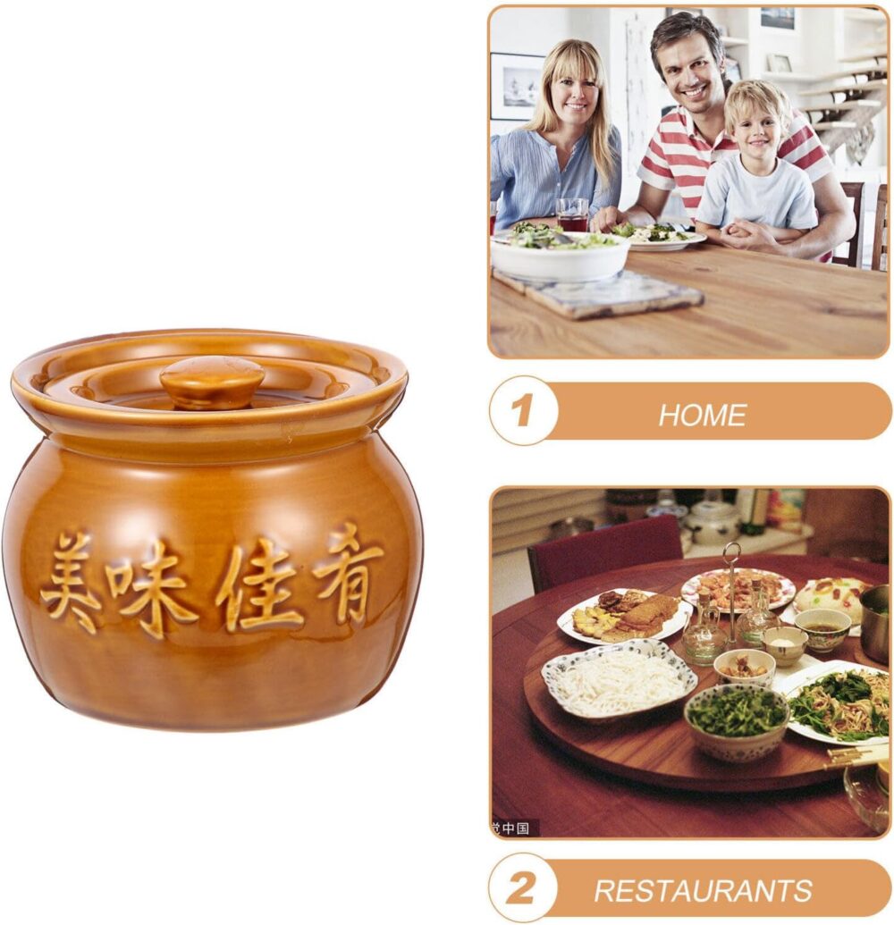 Panela De Guisado De Cerâmica Com Tampa Caçarola Chinesa Pan... - Image 8