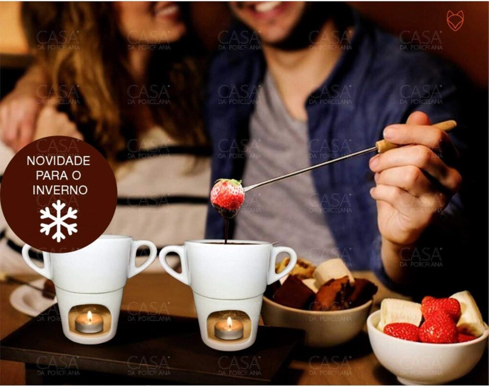 Kit 8 Fondue Individual caneca Porcelana Branca 250ml (ACOMP... - Image 5