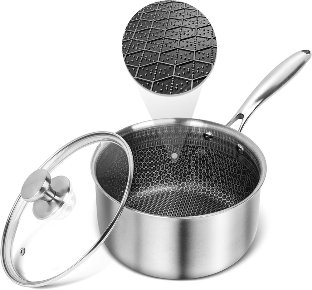 AuFranc Panela híbrida antiaderente de aço inoxidável de 2 ...