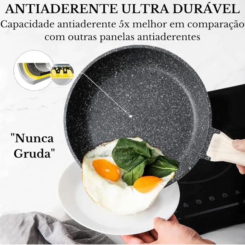 Frigideira Antiaderente 24cm em Alumínio com Revestimento Ce... - Image 6