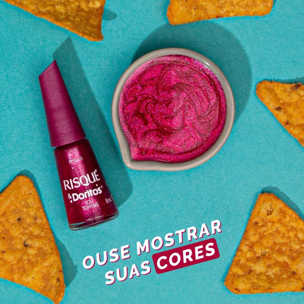 Esmalte Rosa Risqué & Doritos Sou Topping Metálico 8ml - Image 6