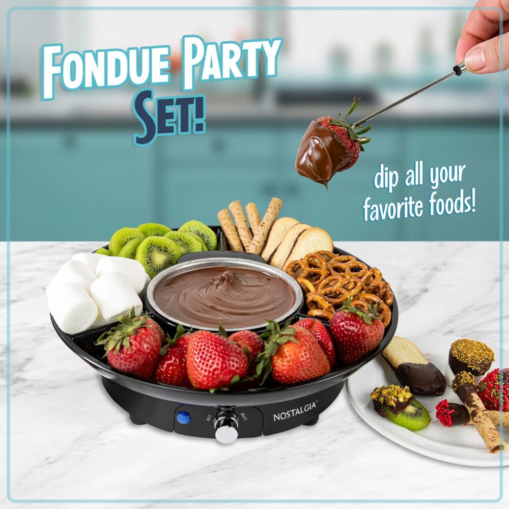 Nostalgia Conjunto de panela elétrica de fondue de 293 ml pa... - Image 2