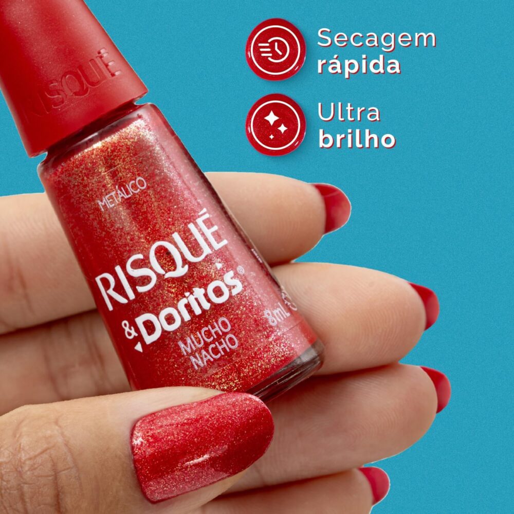 Esmalte Vermelho Risqué & Doritos Mucho Nacho Metálico 8ml - Image 3