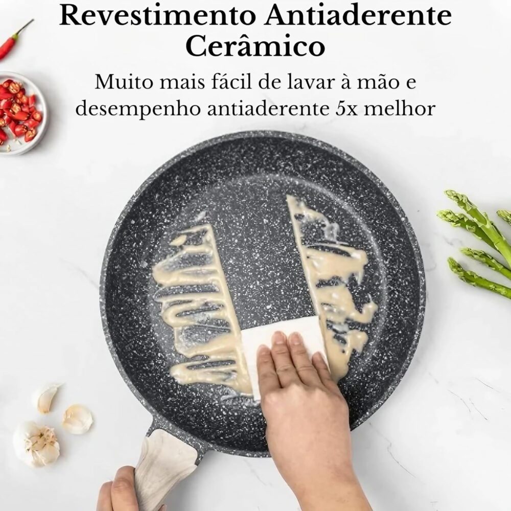 Frigideira Antiaderente 24cm em Alumínio com Revestimento Ce... - Image 4