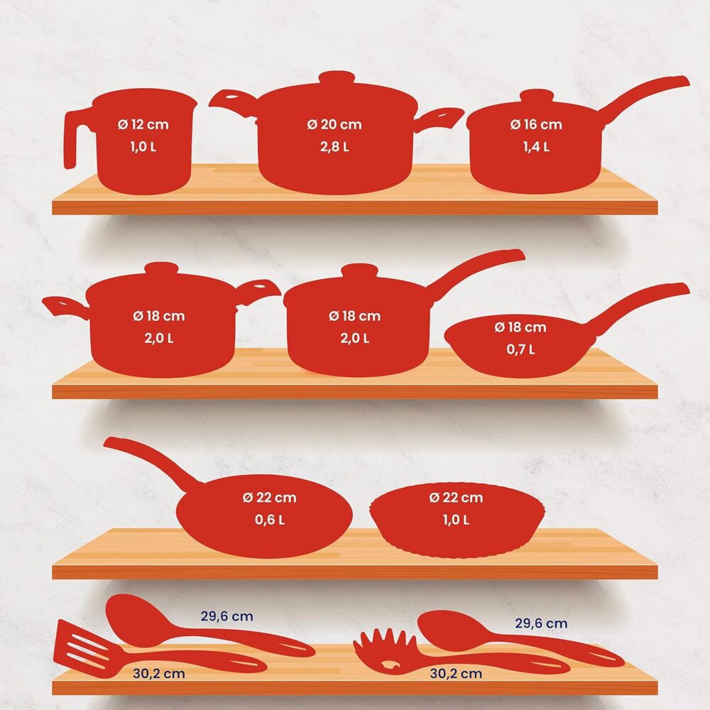 Kit para Cozinhar 12 Peças Turim Vermelho Tramontina - Panel... - Image 3