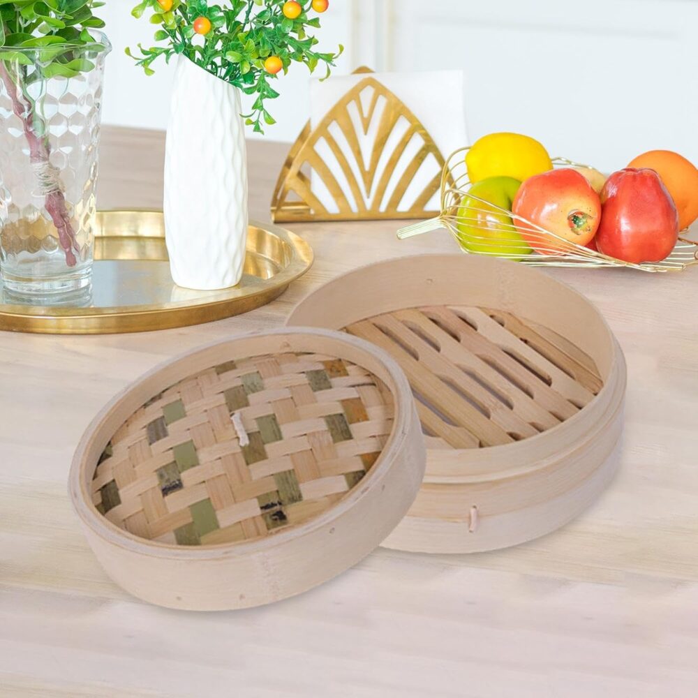 Baoblaze Cesta de vapor de bambu para alimentos, vaporizador... - Image 3