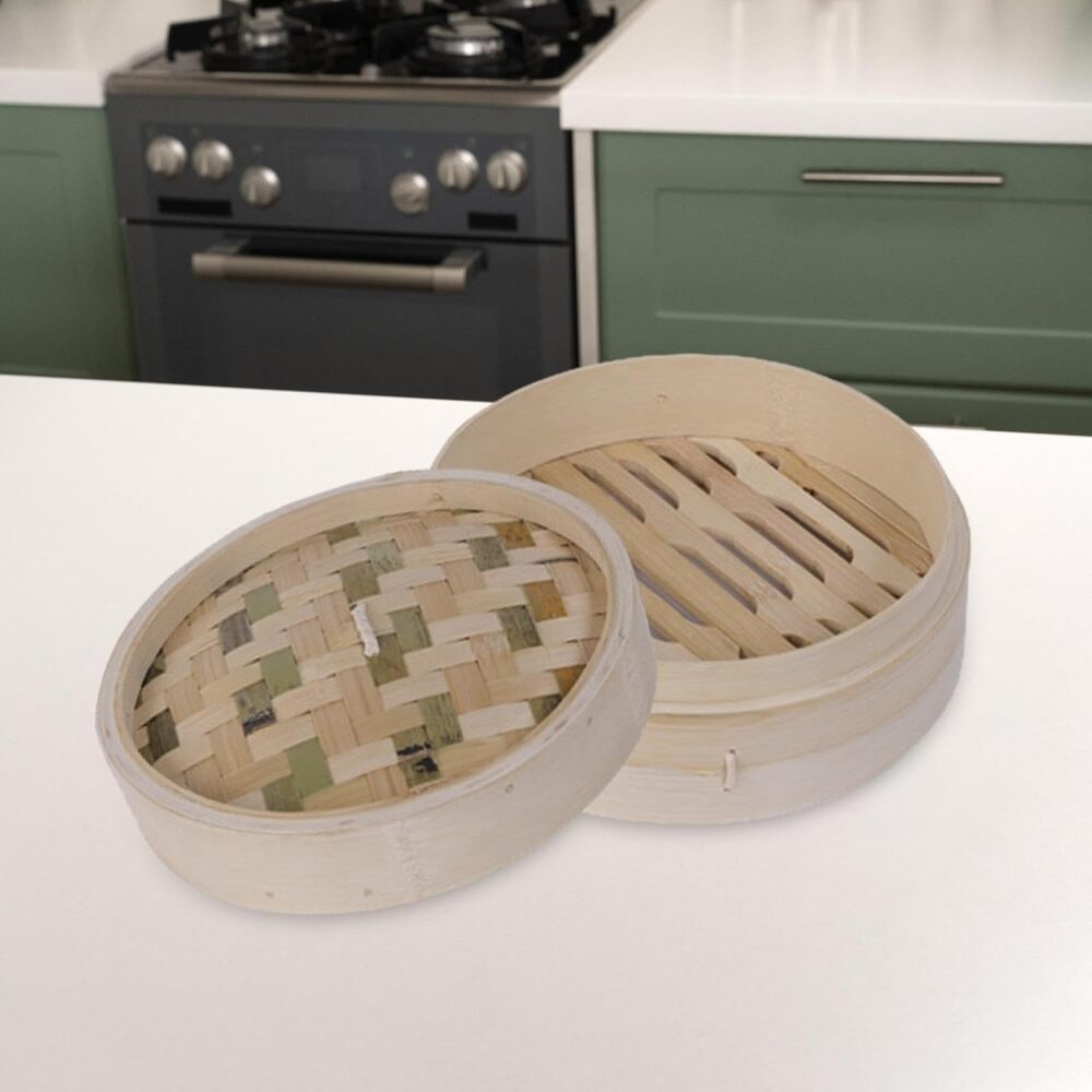 Baoblaze Cesta de vapor de bambu para alimentos, vaporizador... - Image 5
