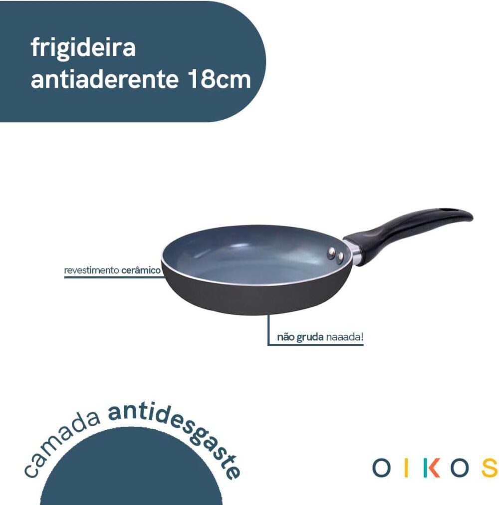 Oikos - Frigideira antiaderente de cerâmica e alumínio 18cm - Image 3