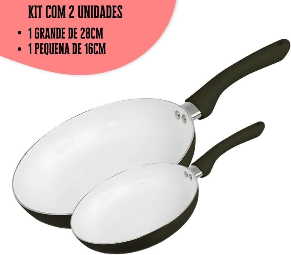 Jogo de Frigideiras Antiaderente Cerâmica Não Gruda Grande 2... - Image 2
