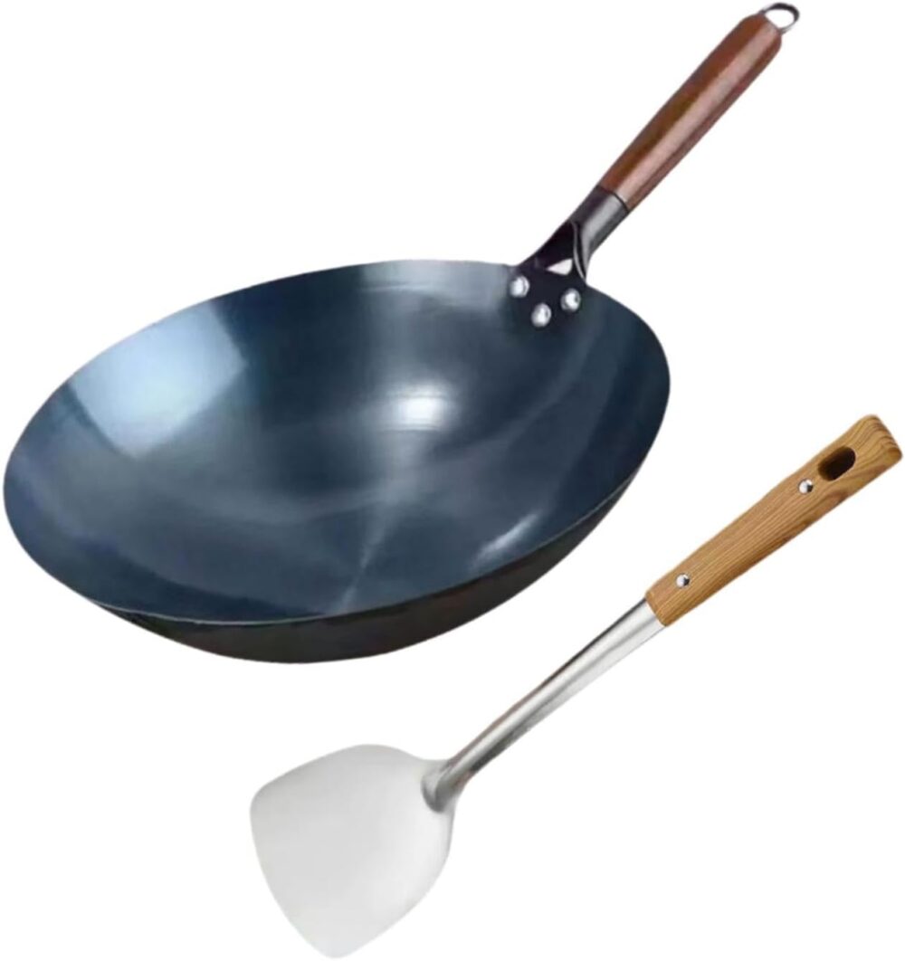 Gralara Frigideira Wok Frigideira Manual de Ferro Forjado Pa... - Image 7