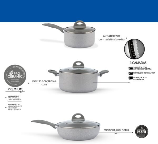 Brinox - Jogo de Panelas Antiaderente Ceramic Life 5 Peças M... - Image 5