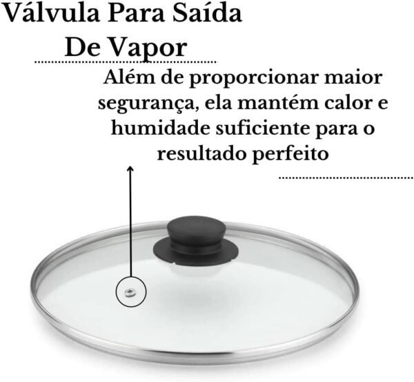 Tampa De Vidro Temperado Para Panelas E Frigideiras (28 cm) - Image 5