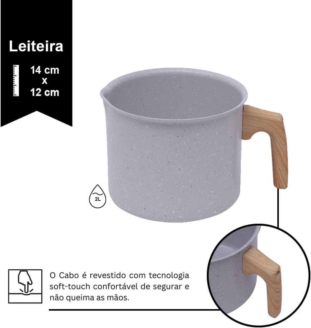 Conjunto Kit Jogo de Panelas Cerâmica 10 Peças Fogão Indução... - Image 6