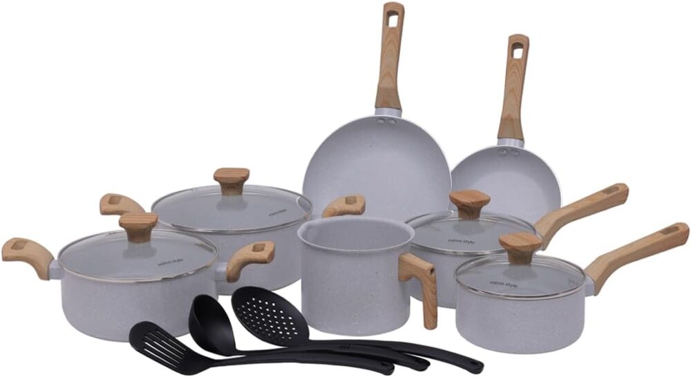 Conjunto Kit Jogo de Panelas Cerâmica 10 Peças Fogão Indução...